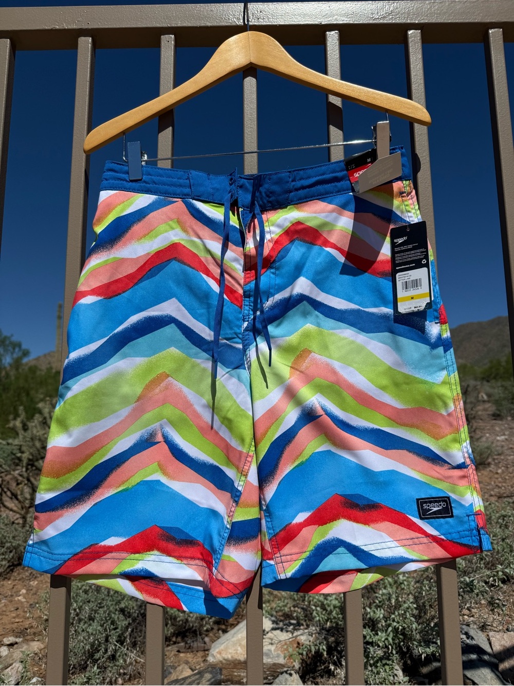 Speedo NWT Men’s Multicolor Chevron Swim Board Shorts - Blue Base